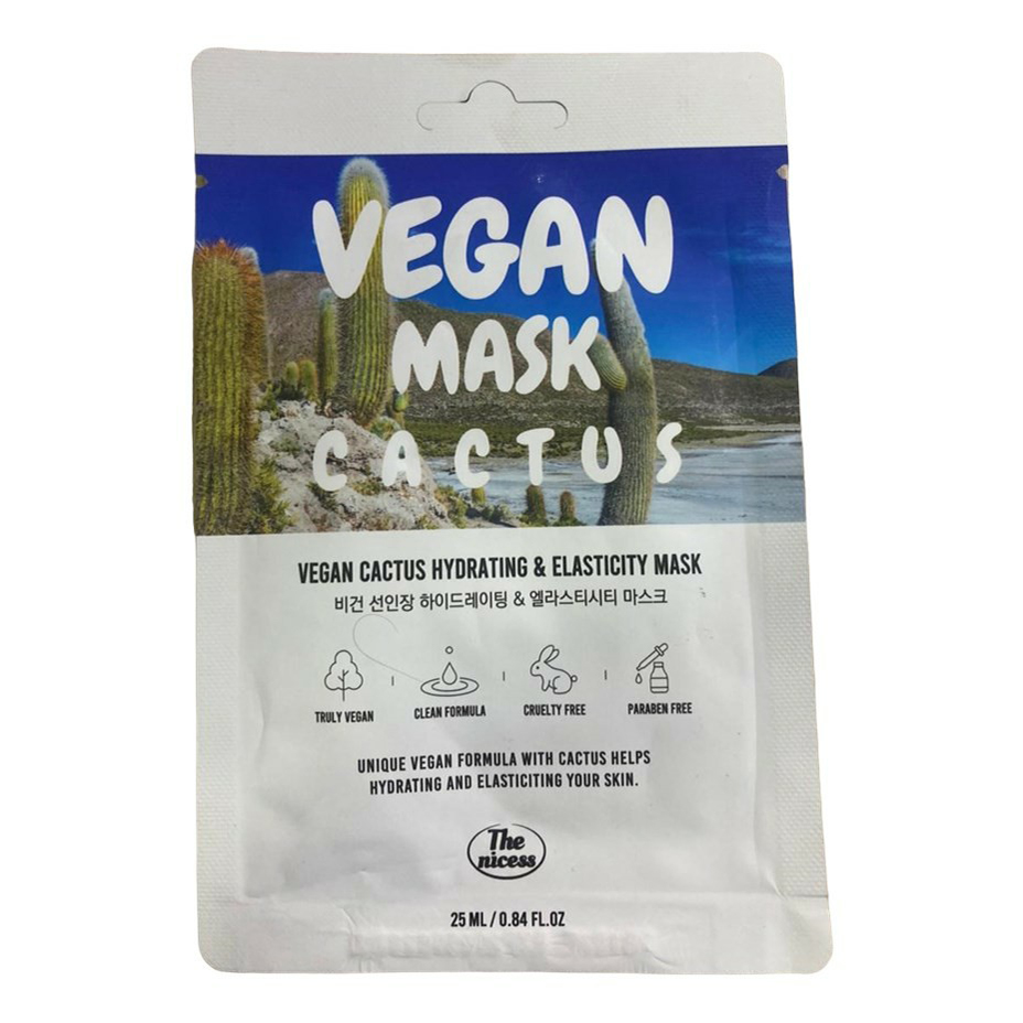 

Маска для лица The nicess Vegan Cactus увлажнение и эластичность 25 мл