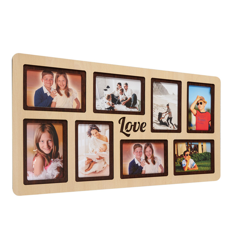 

Фоторамка ЛХДФ "Love" на 8 фото 10x15см. Размер изделия 65*34см. 4700969, Бежевый