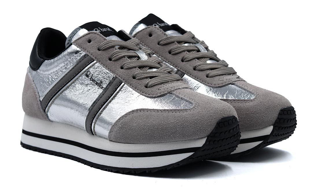 

Кроссовки женские United Colors of Benetton Eva Jogging BTW123206 серебристые 36 EU, Eva Jogging BTW123206