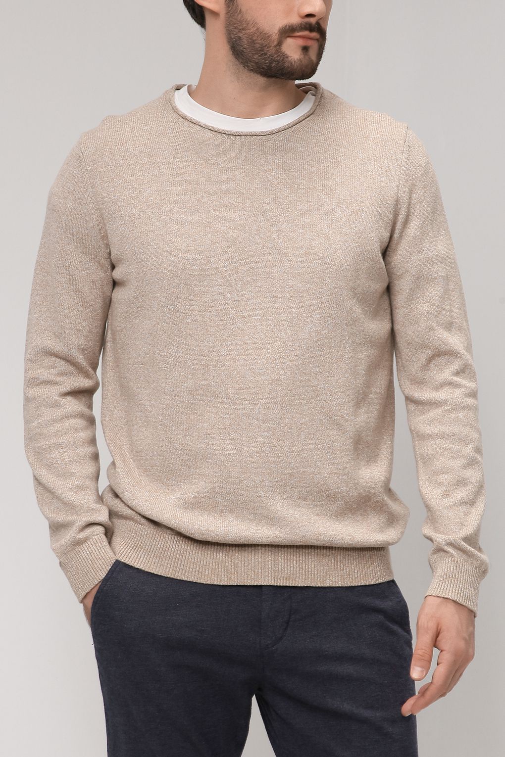 

Джемпер мужской Esprit 091EE2I311 бежевый 2XL, 091EE2I311