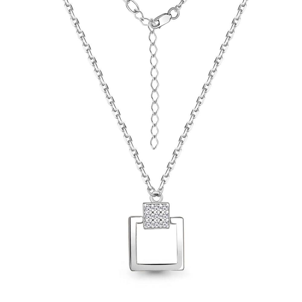 

Колье из серебра с фианитом 40 см Aquamarine 73654А_925_р, 73654А_925_р