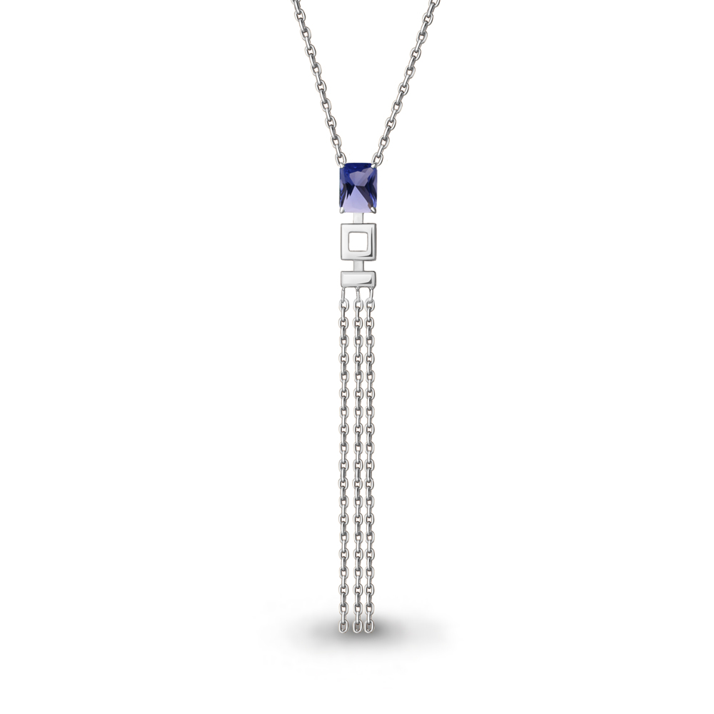 

Колье-галстук из серебра с танзанитом 40 см Aquamarine 73648603_925_р, 73648603_925_р
