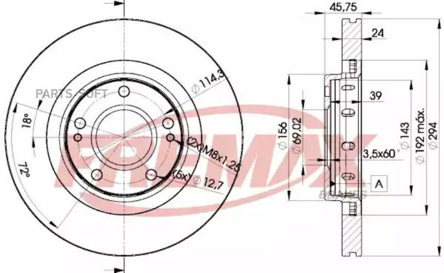 Диск Тормозной Передний Psa C-Crosser4007