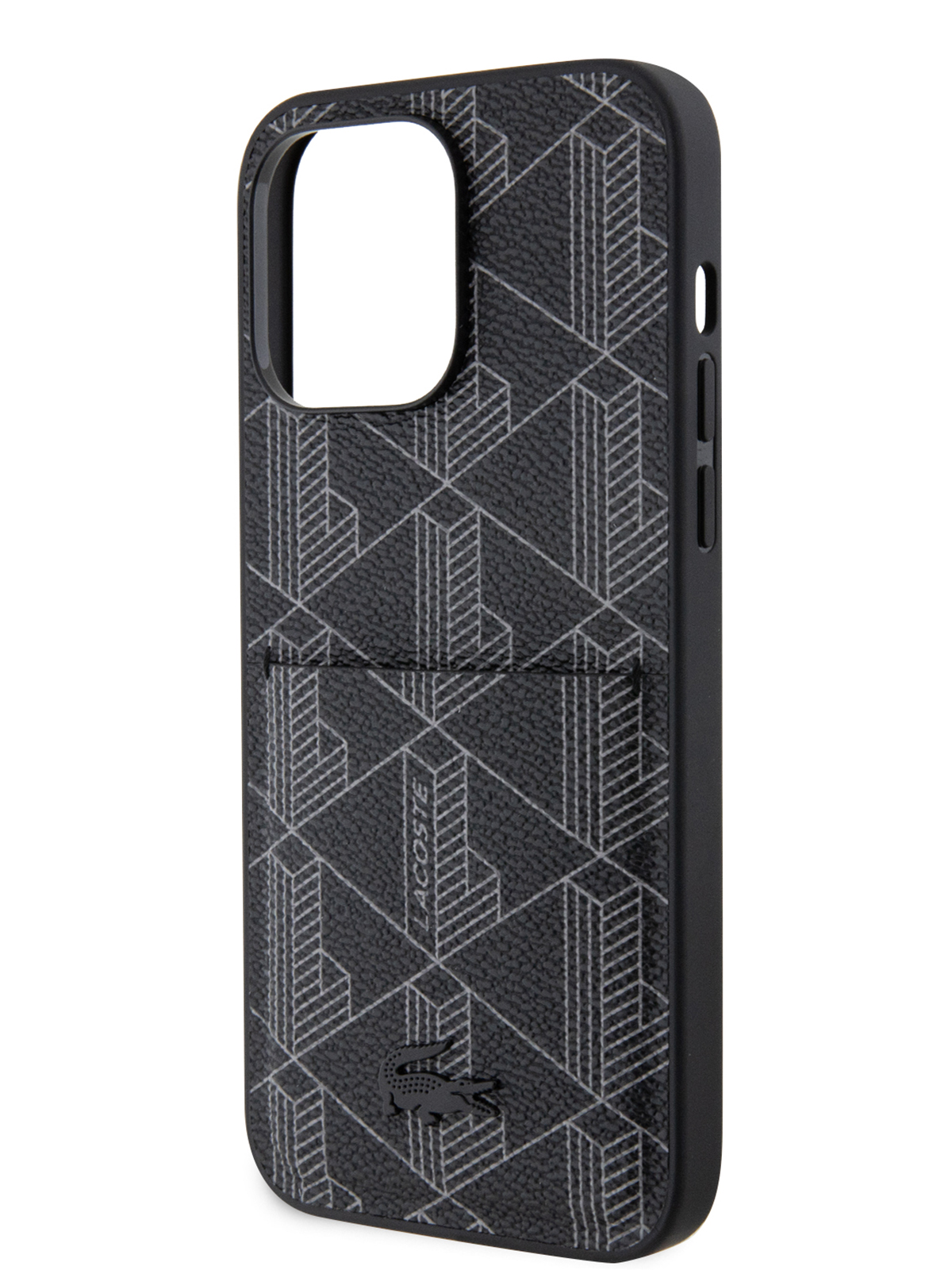 Чехол Lacoste для iPhone 14 Pro Max из экокожи с карманом для карт Hard Black