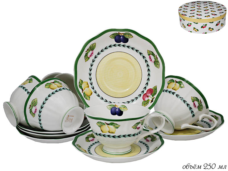 

Чайный набор 12пр. ФРУКТЫ в подарочной упаковке Фарфор 105-417 118-105-417, В ассортименте