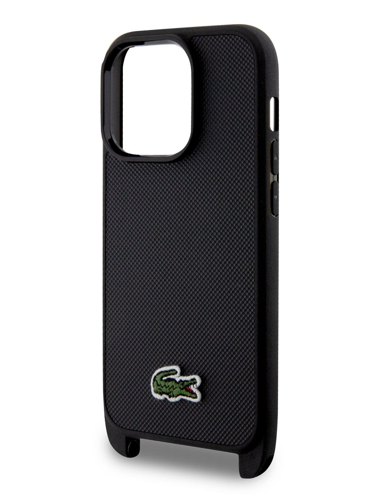 Чехол Lacoste для iPhone 14 Pro с ремешком Iconic logo Hard Black 600015250447 черный