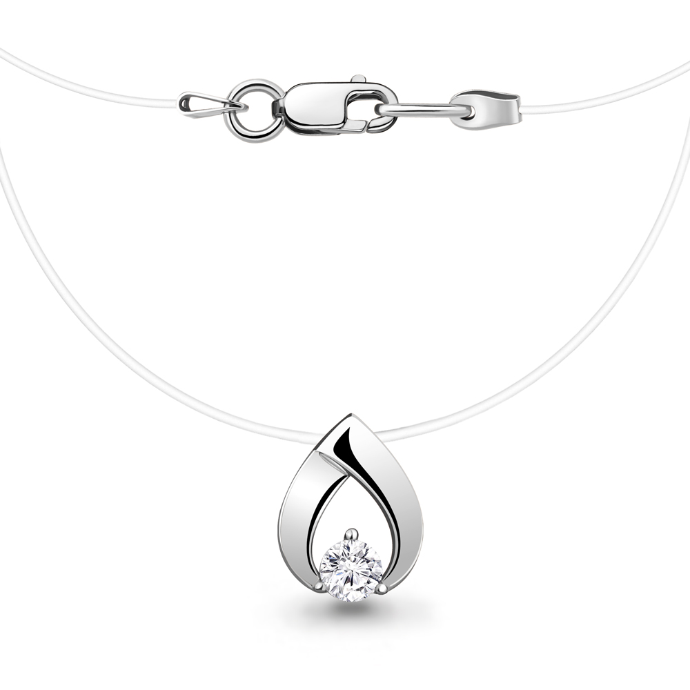 

Чокер из серебра с фианитом 38 см Aquamarine 73607А_925_р, 73607А_925_р