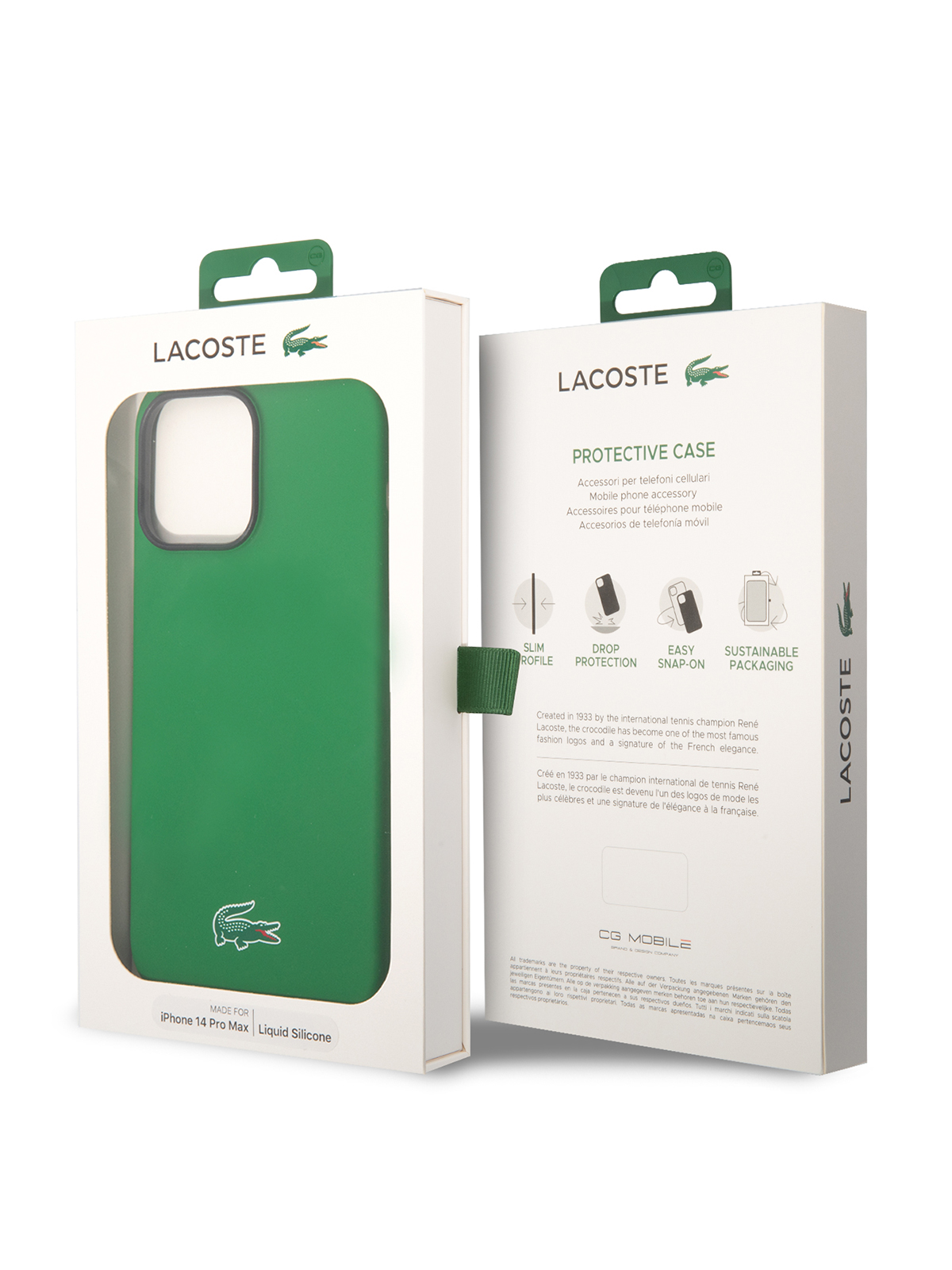 Чехол Lacoste для iPhone 14 Pro Max с MagSafe Croc Logo Hard Green