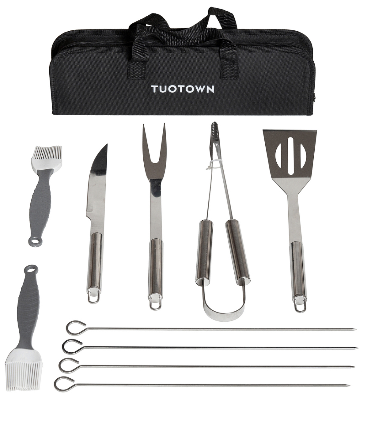 Набор инструментов для гриля и барбекю в сумке TUOTOWN BD10, 10 предметов