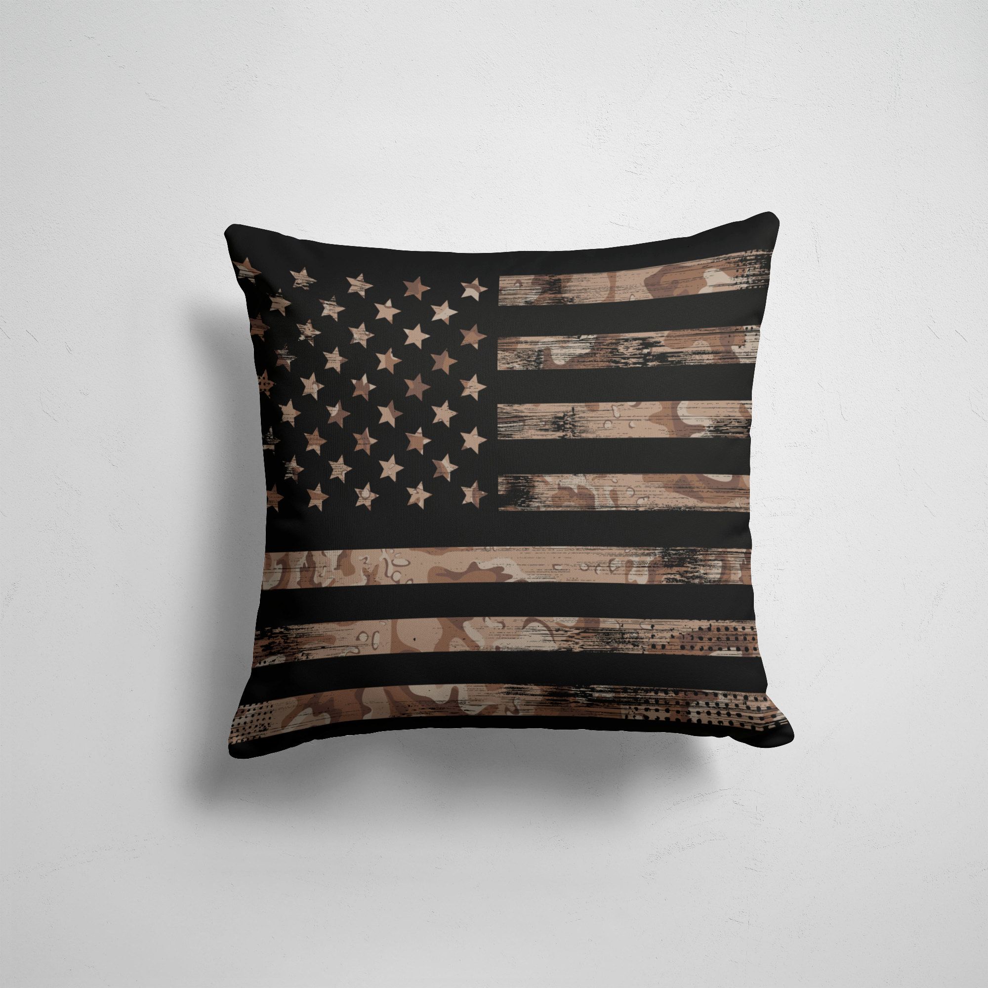 

Подушка декоративная 45х45см Силовые структуры U S Army American Flag Camo, Разноцветный