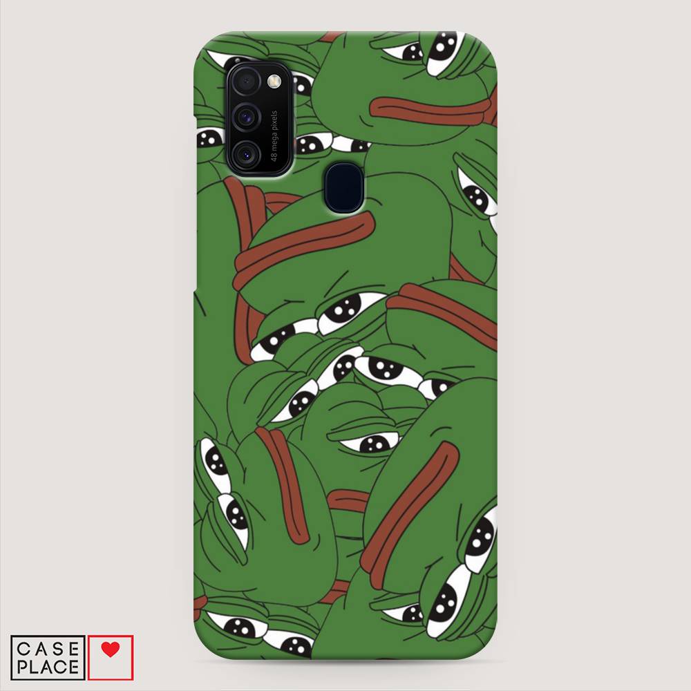 фото Пластиковый чехол "печальный frog" на samsung galaxy m21 awog