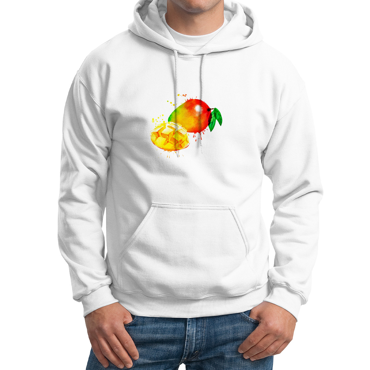 

Худи унисекс CoolPodarok Фрукты. Манго белое 48 RU, M0501768