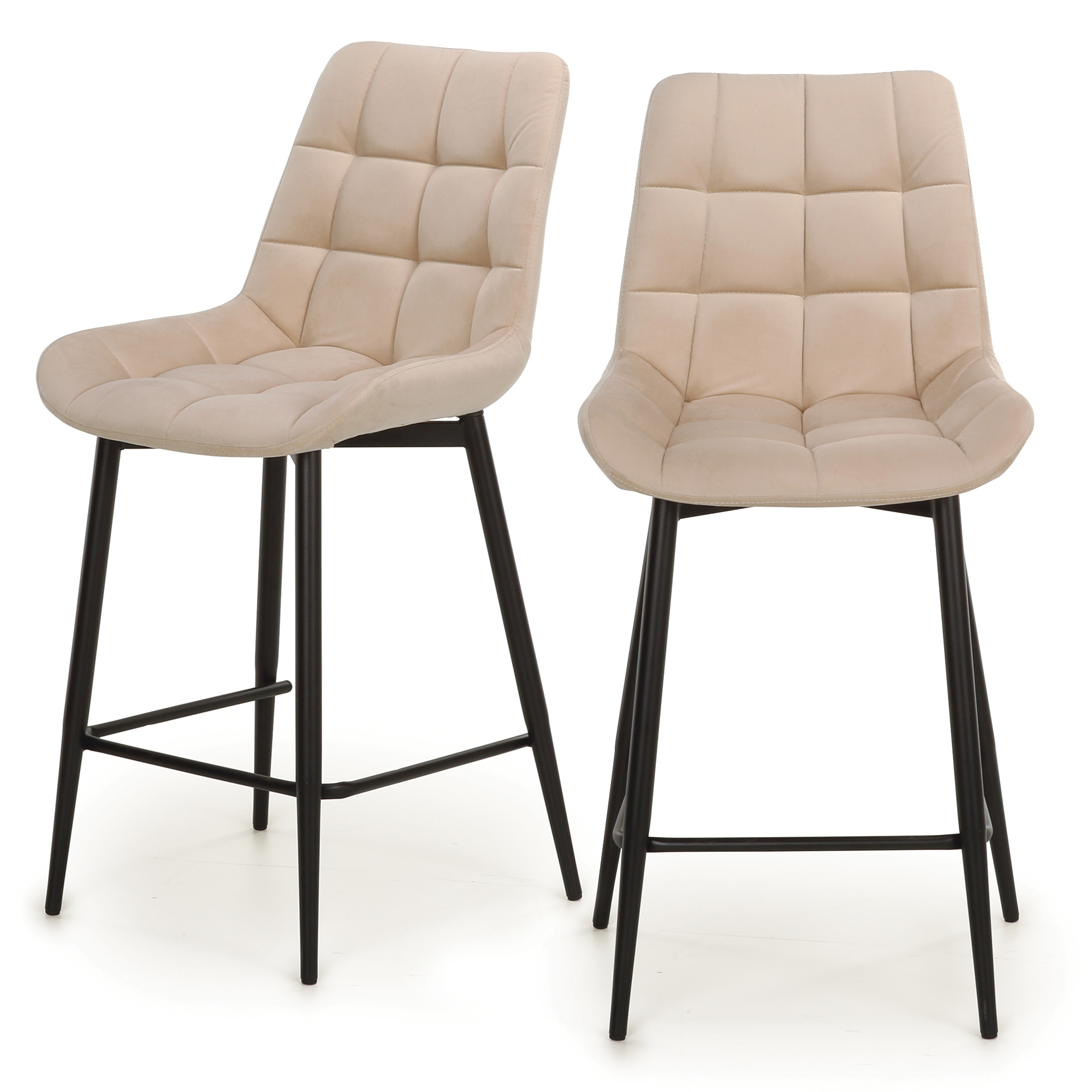 Комплект полубарных стульев 2 шт. Beneli Бентли 2022070018002, черный/бежевый