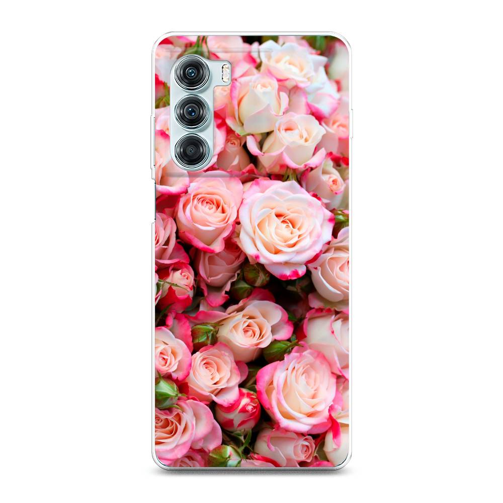 

Чехол на Motorola Moto Edge S30 "Много роз", Розовый, 243050-2