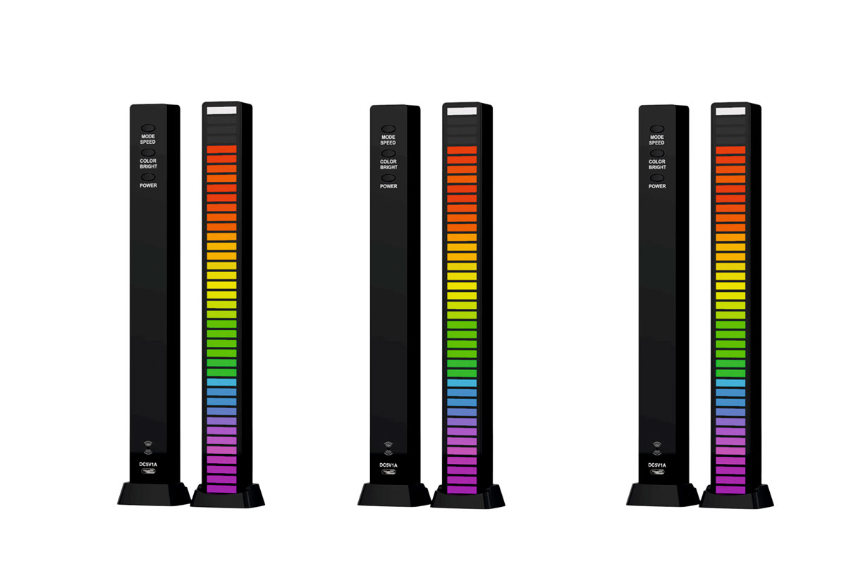Светодиодная подсветка RGB D092 эквалайзер для музыки, черный, 3 шт.
