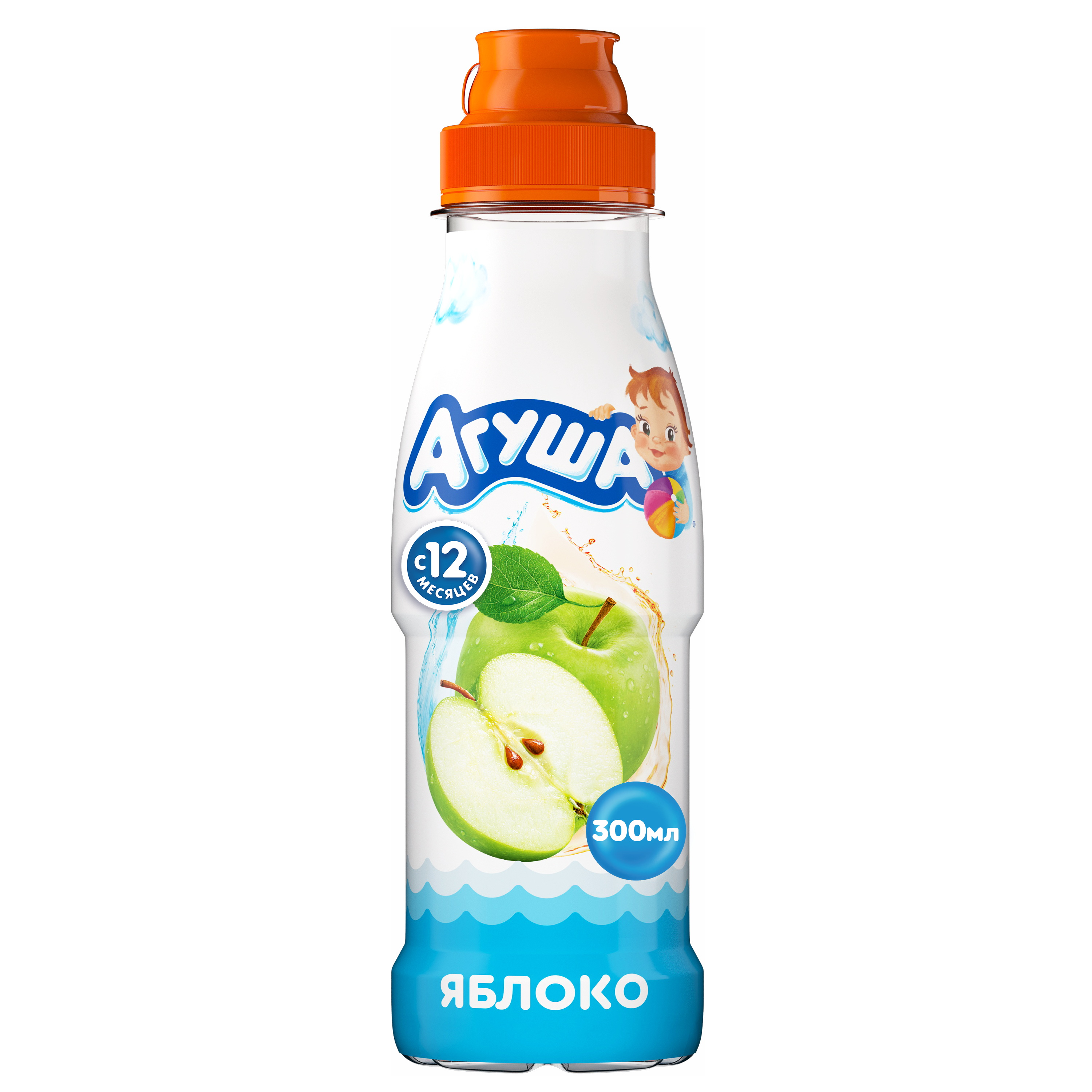 Напиток сокосодержащий для детей Агуша яблочный с 12 месяцев 0,3 л