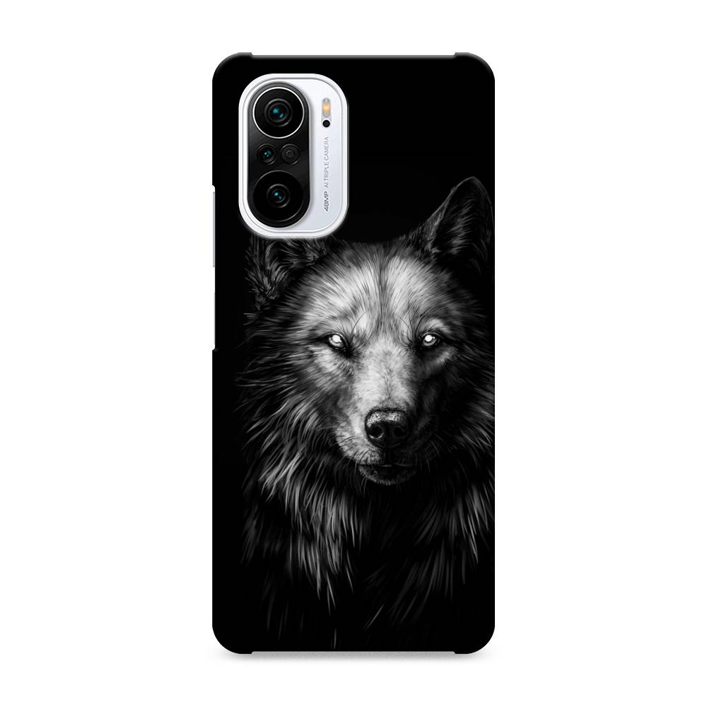 

Пластиковый чехол "Волк черно белый" на Xiaomi Poco F3, 310120-1