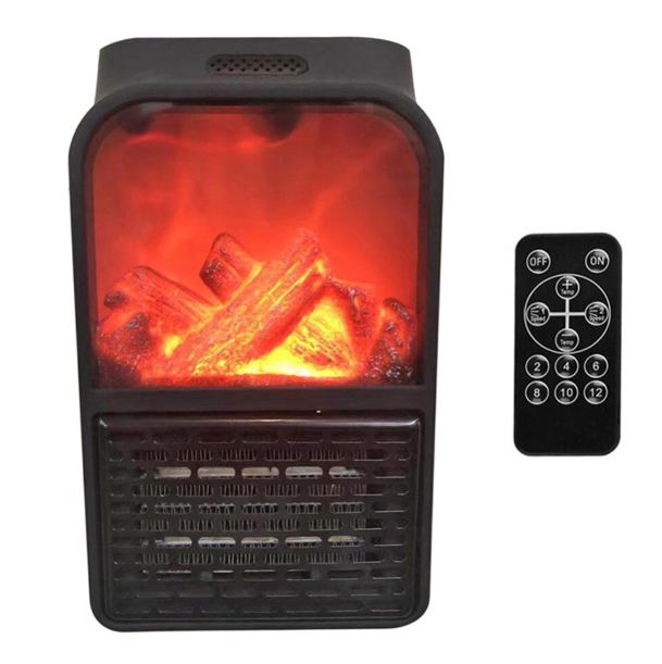 Тепловентилятор Flame Heater 00000026055 Black ynd 900 900w desktop vertical electric heater ptc ceramic flame retardant space heater 2 gear adjustment eu plug