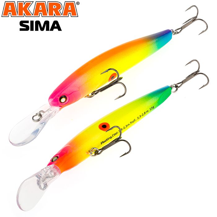 

Воблер Akara Sima 90F 12 гр 3/7 oz 3,5 in A126, Разноцветный, Sima