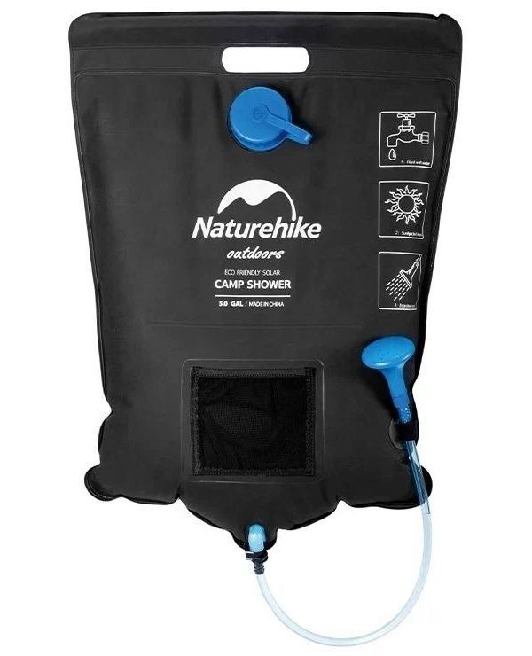 Душ Туристический Naturehike 2022 Dawn Bath Outdoor Solar Shower Black