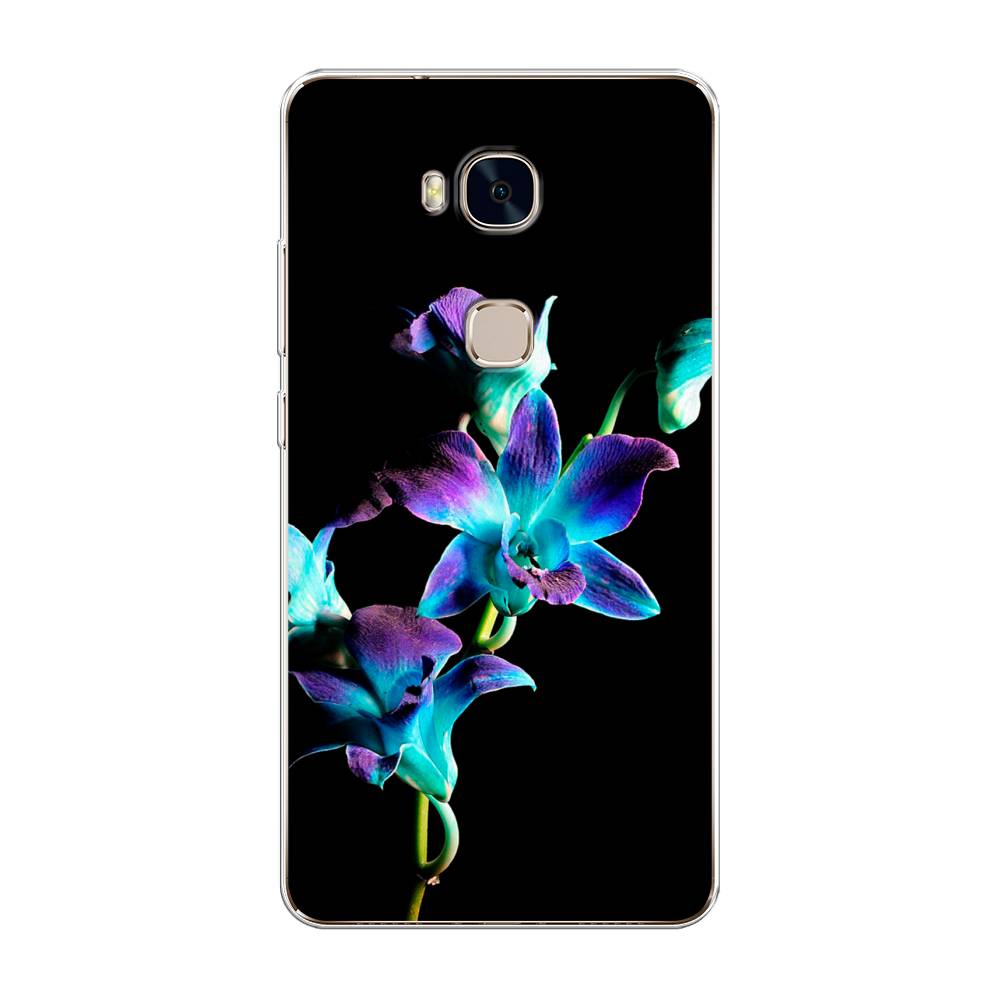 

Чехол Awog на Honor 5X "Синий цветок на черном", Разноцветный, 60550-8