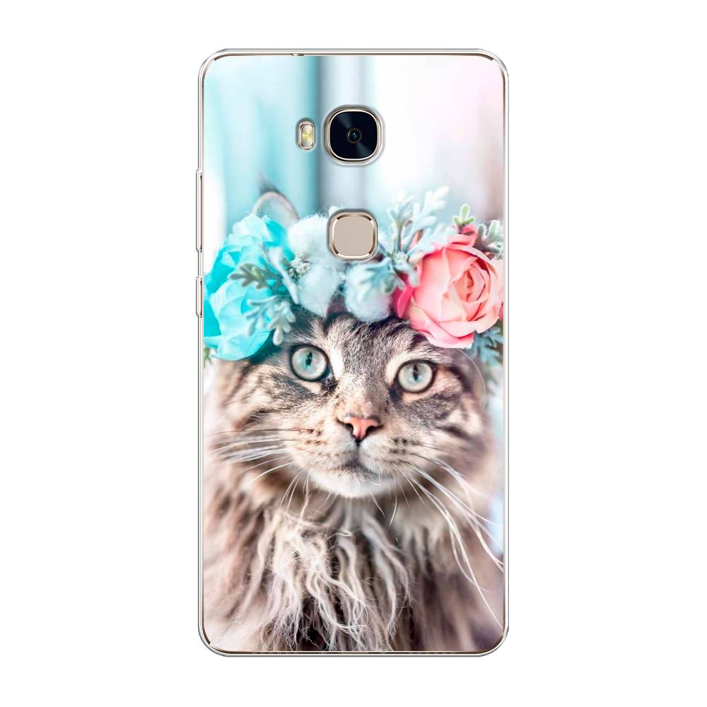 

Чехол Awog на Honor 5X "Кот в венке", Разноцветный, 60550-2