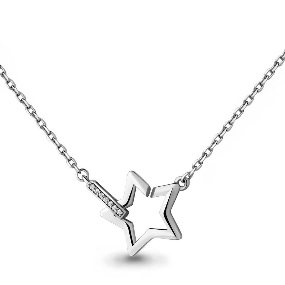 

Колье из серебра с фианитом Aquamarine 73584А_925_р 45 см, 73584А_925_р