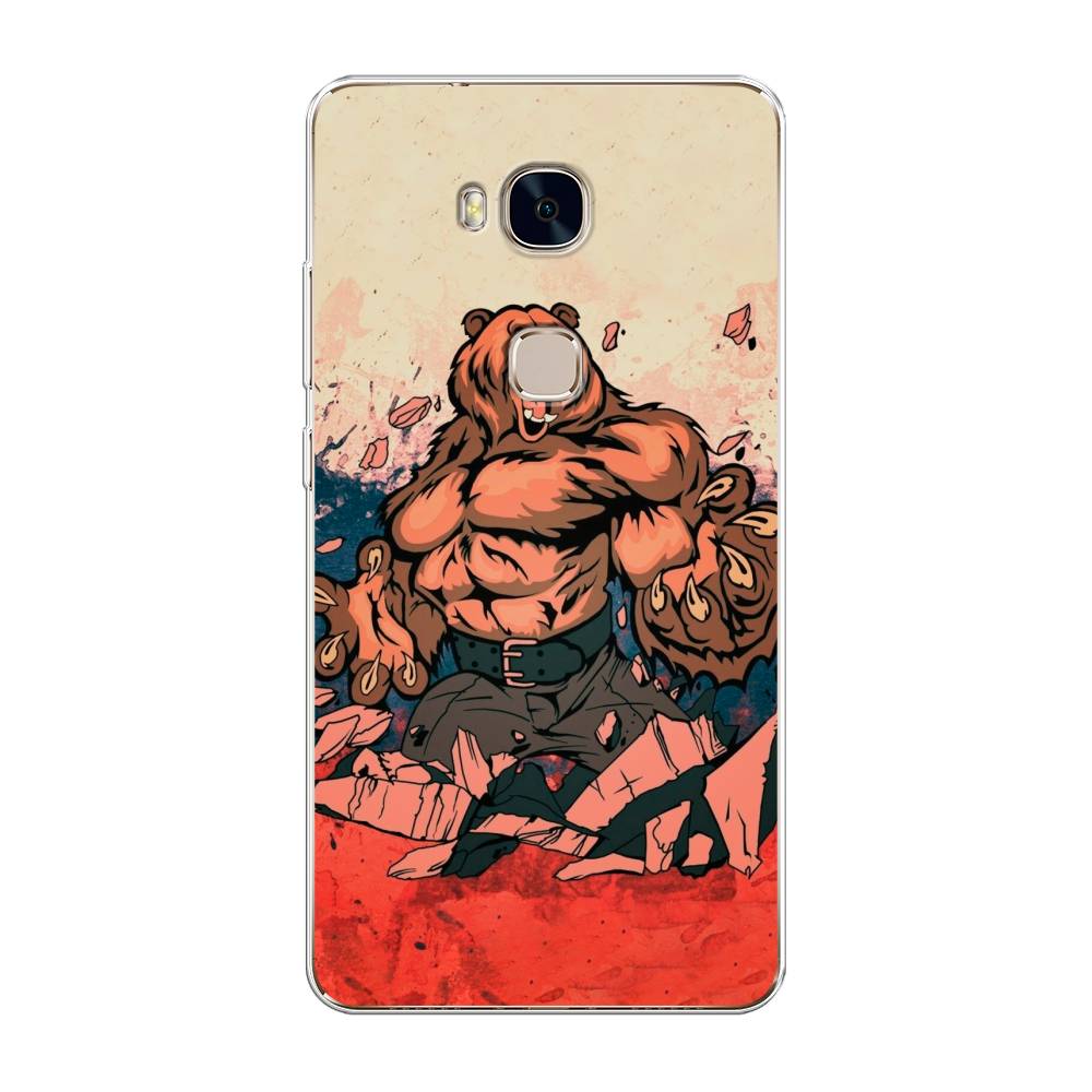 

Чехол Awog на Honor 5X "Медведь с флагом РФ", Разноцветный, 60550-2