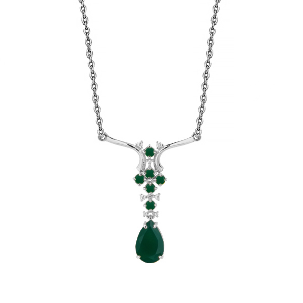

Колье из серебра с агатом 50 см Aquamarine 7354509А_925_р, 7354509А_925_р