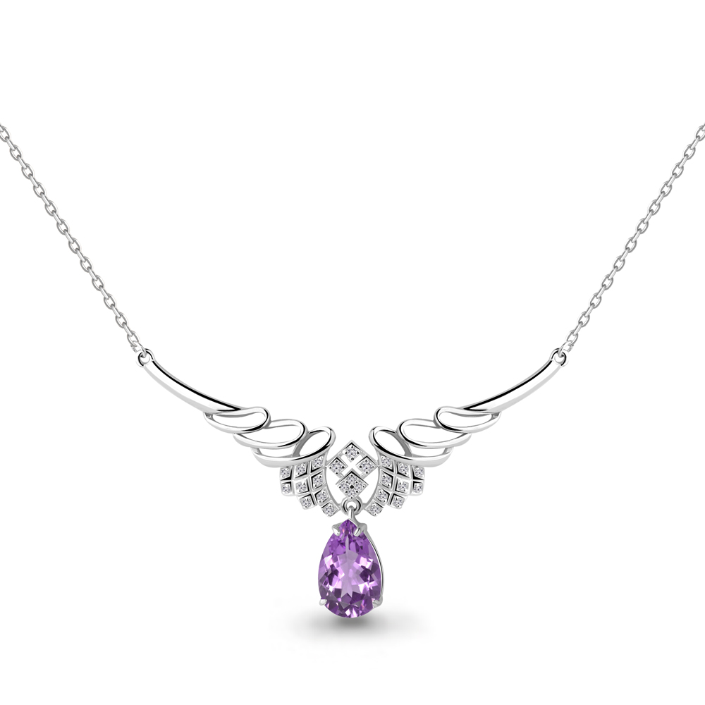 

Колье из серебра с аметистом 40 см Aquamarine 7354404А_925_р, 7354404А_925_р