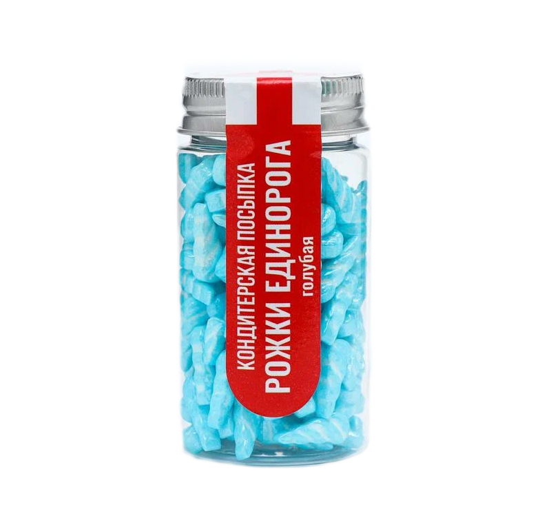 

Кондитерская посыпка Рожки единорога, голубая, 50 г