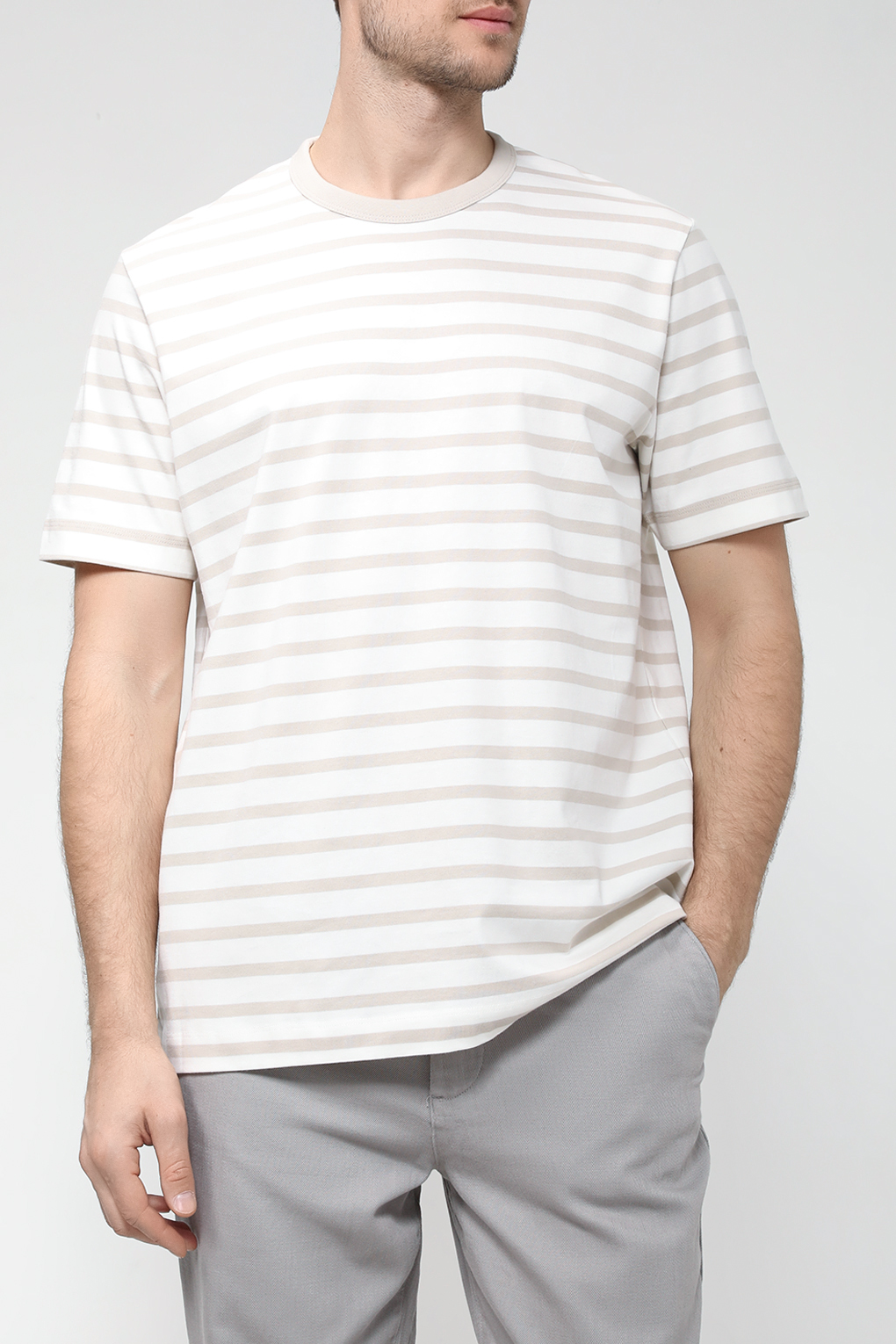 

Футболка мужская Esprit Casual 023EO2K306 бежевая XL, Бежевый, 023EO2K306
