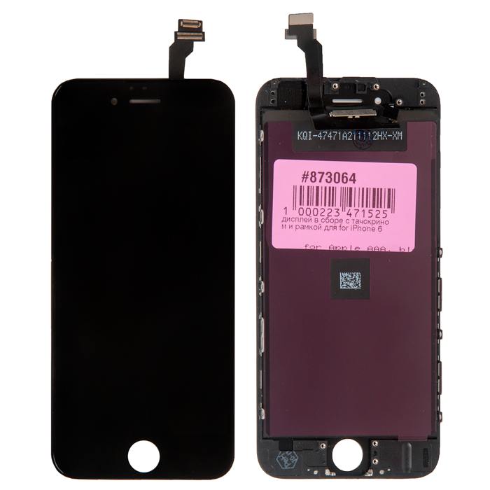 

Дисплей в сборе с тачскрином для iPhone 6, чёрный, PD-873064