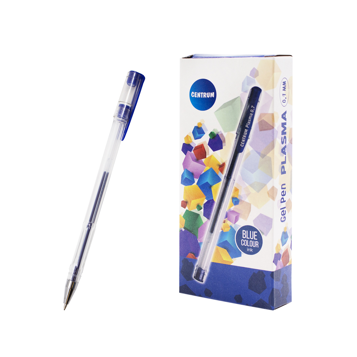 Ручка Centrum 'Plasma', 80846, гелевая, 0.7 мм, синяя, 12 штук