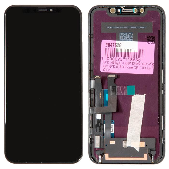 

Дисплей в сборе с тачскрином для iPhone XR, чёрный, PD-647628