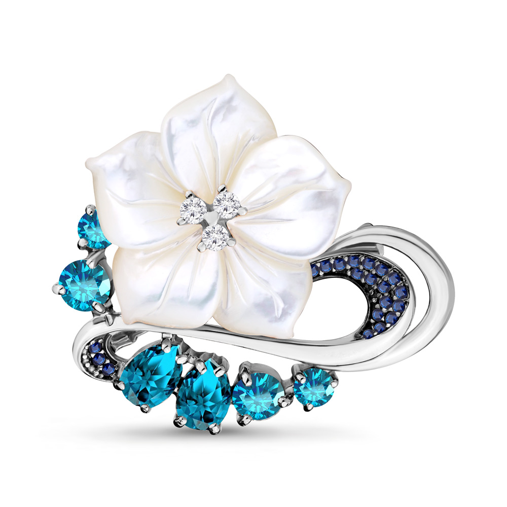 

Брошь из серебра с топазом Aquamarine 7277705Б_925_р, 7277705Б_925_р