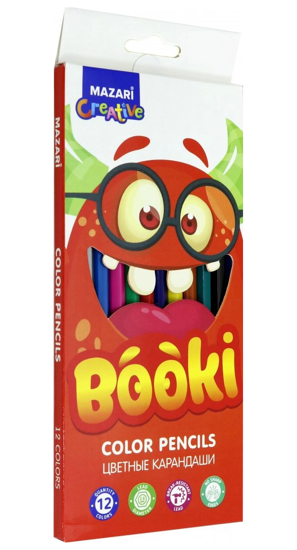 

Карандаши цветные Mazari Booki 12 цветов