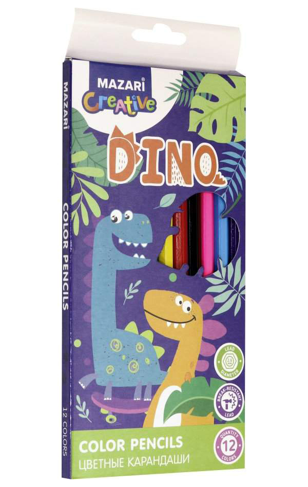 

Карандаши цветные Mazari Dino 12 цветов