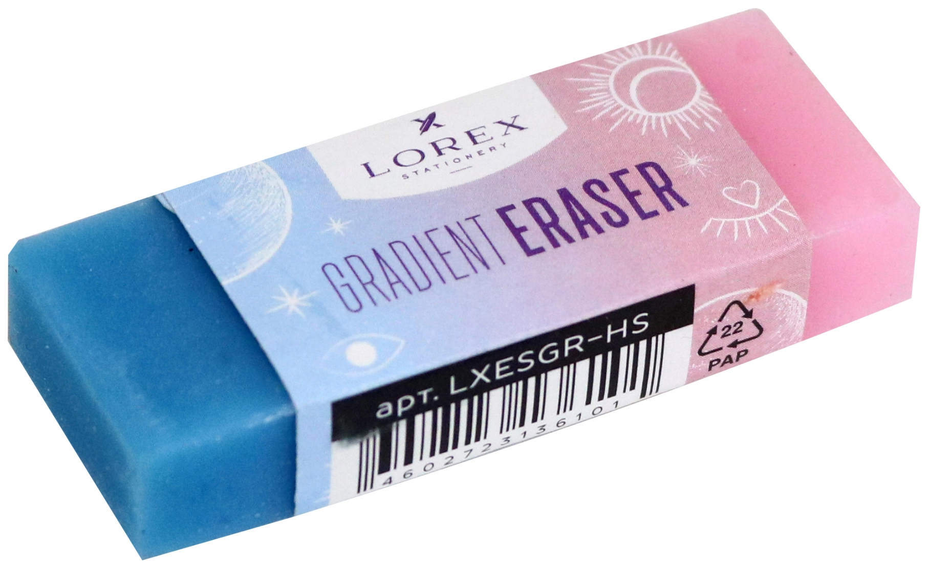 

Ластик классический Lorex Cotton Cloud градиентный, Голубой;розовый