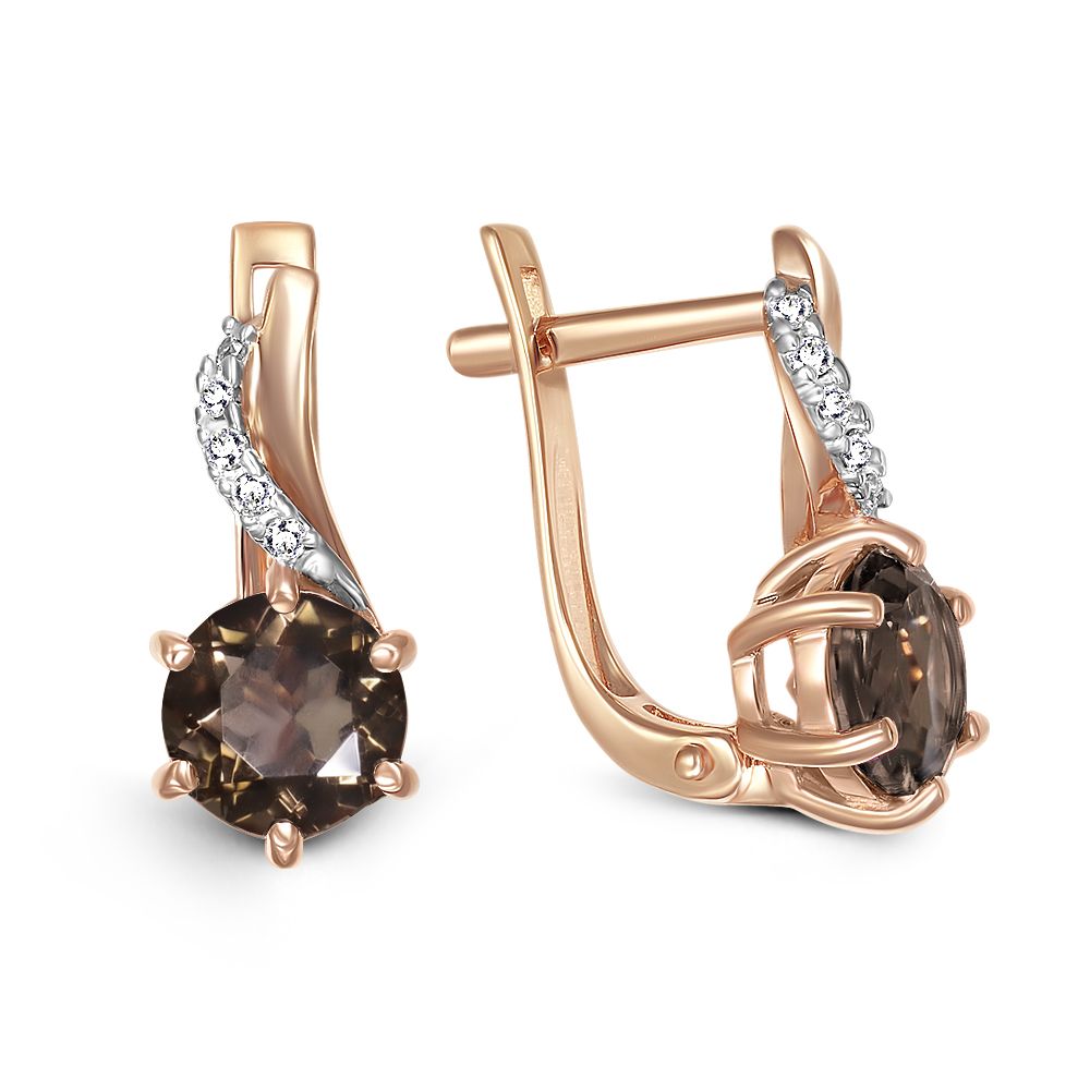 

Серьги из красного золота с раухтопазом NEWGOLD 096538_02_01_005_0074, 096538_02_01_005_0074