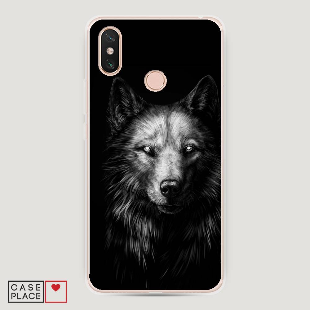 

Пластиковый чехол "Волк черно белый" на Xiaomi Mi Max 3
