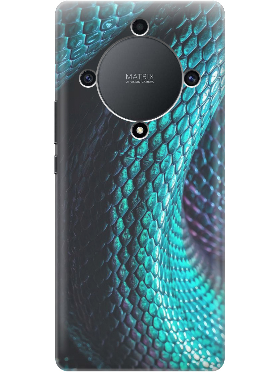 

Силиконовый чехол на Honor X9a/Magic5 Lite с принтом "Переливающаяся змея" прозрачный, Зеленый;синий, 20000555