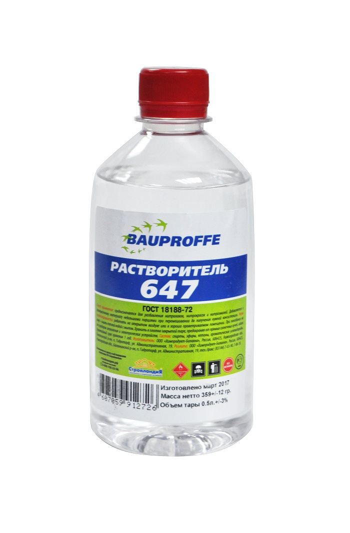 

Растворитель 647 BAUPROFFE 0,5л