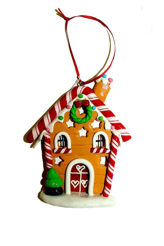 фото Елочная игрушка christmas house пряничный домик opi238965 11 см 1 шт.