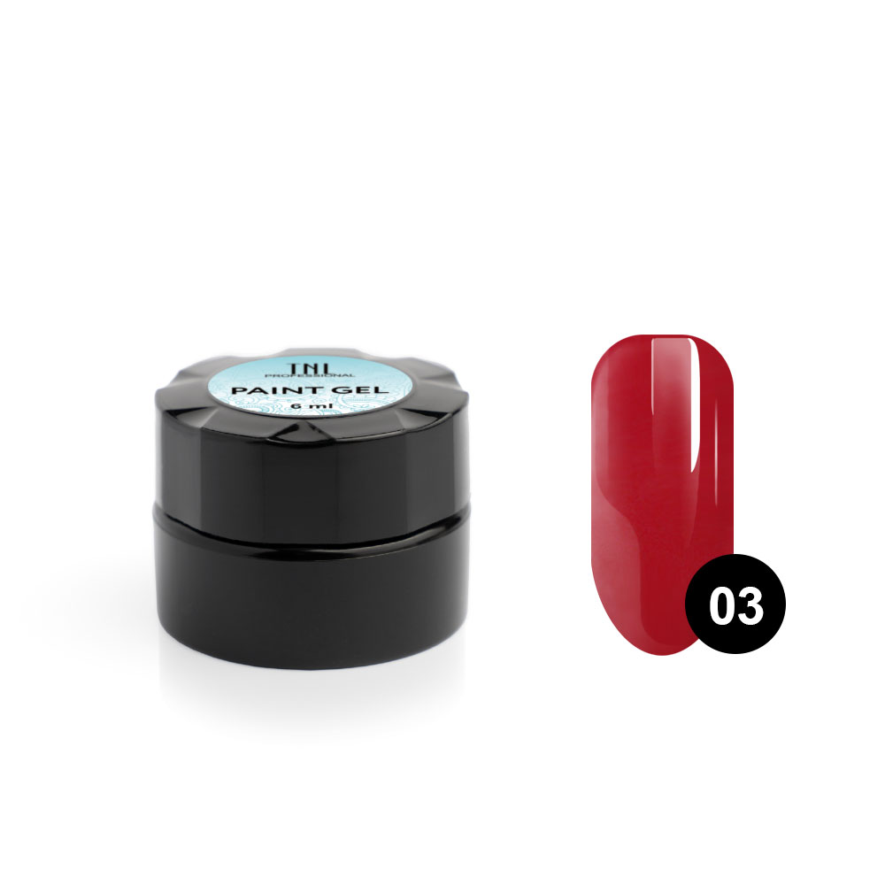 

Гель-краска для дизайна ногтей Paint Gel TNL №03 красная, 6 мл