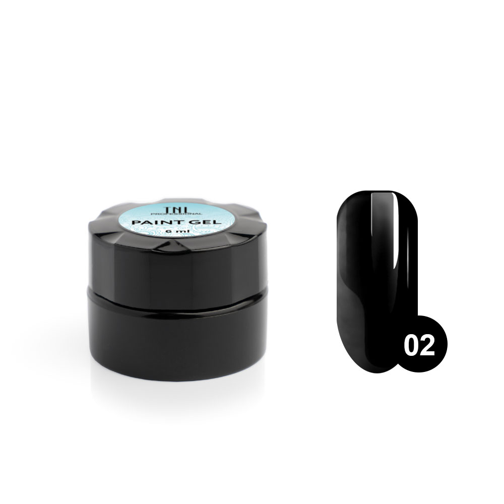 

Гель-краска для дизайна ногтей Paint Gel TNL №02 черная, 6 мл
