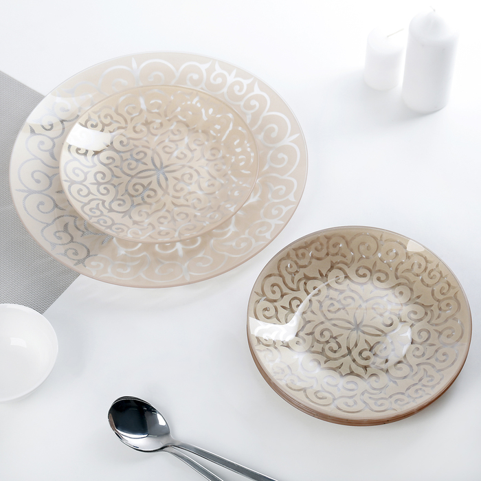 

Набор тарелок NiNaGlass «Восток» 4204939, 7 предметов: d=30 см 1 шт, d=20 см 6 шт, золотой, Восток