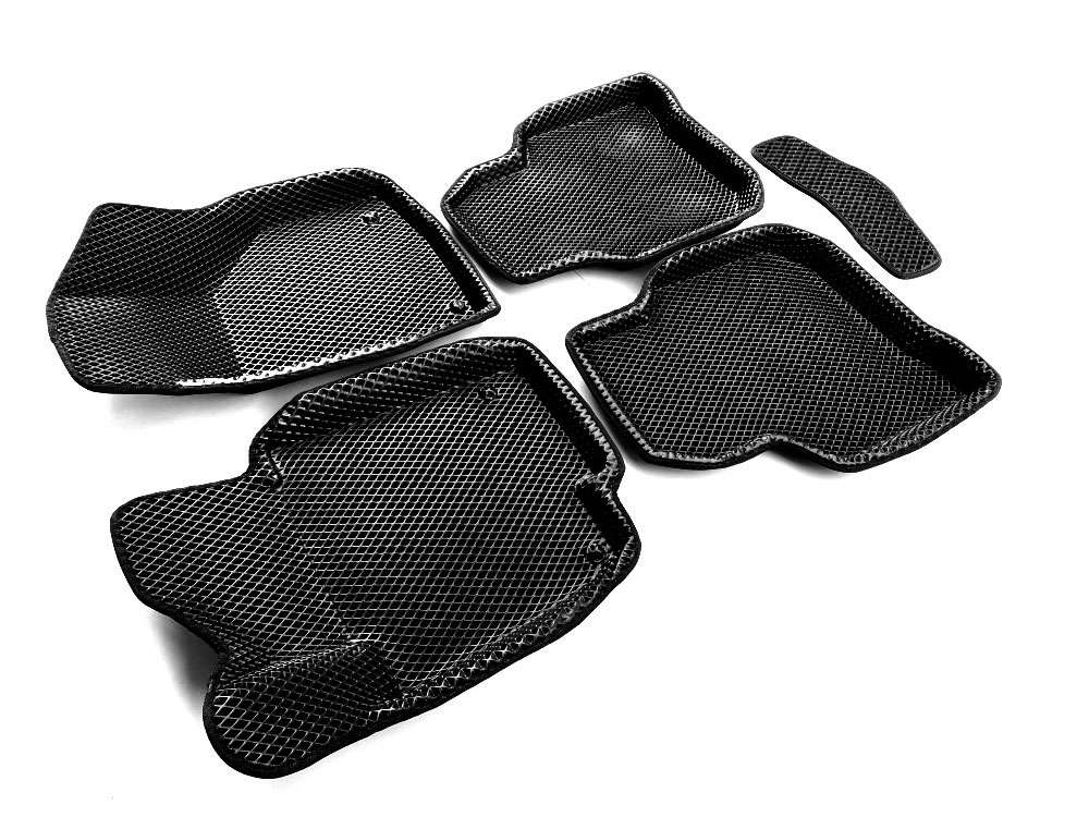 3-D Авто EVA коврики в салон Ssang Yong Kyron / Санг Ёнг Кайрон (Черный / Черный кант)