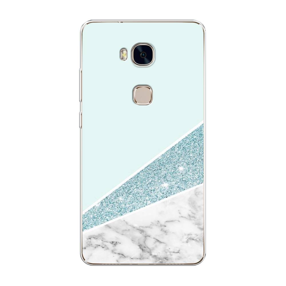 

Чехол Awog на Honor 5X "Мрамор с голубыми блестками", Разноцветный, 60550-3
