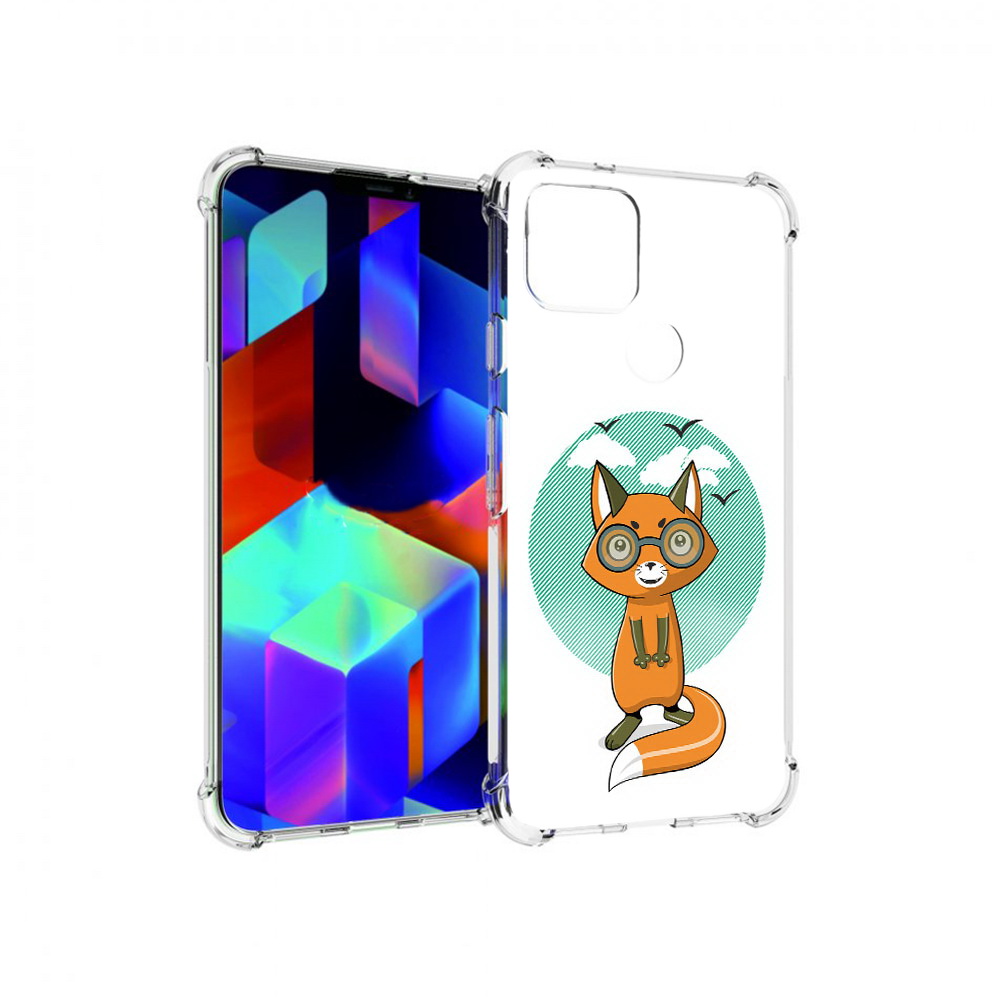 

Чехол MyPads Tocco для Google Pixel 5 задумчивая лиса, Прозрачный, Tocco
